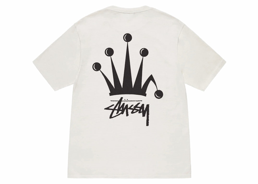 Pre-owned Stussy Regal Crown Pigment Dyed T-shirt Natural
