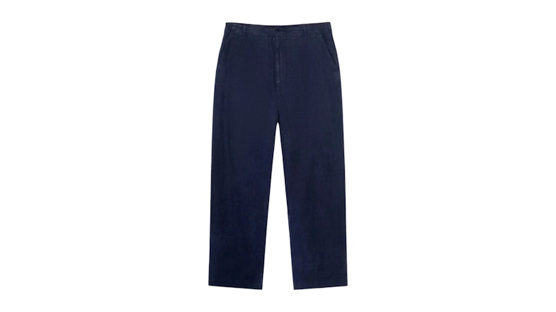 パンツ STUSSY RELAXED TROUSER TEXTURED LINEN 32 Stussy Relaxed Textured Linen Trouser Navy Men's - SS25 - US
