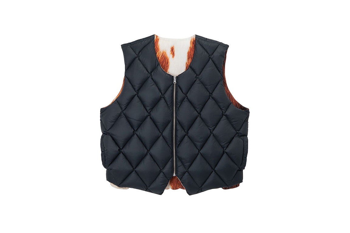 Pre-owned Stussy Reversible Quilted Vest Cowhide