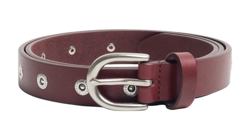 stussy rivet stud belt 赤　ベルト　スタッズ　L/XL Stussy Rivet Stud Belt Oxblood Men's - SS26 - US