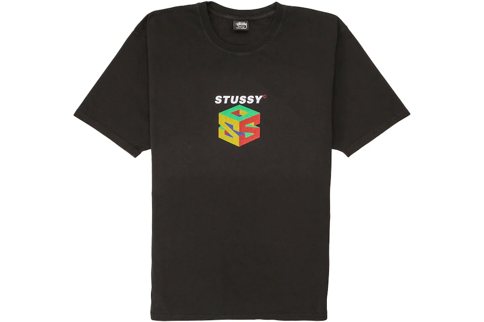 T-Shirt Stüssy S64 Pigmentfärbung schwarz