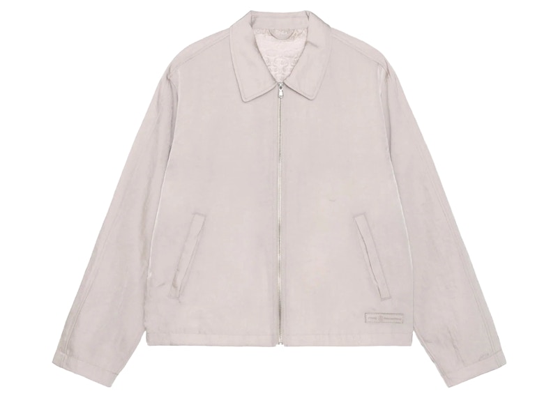 Pre-owned Stussy Men's Stushort Sleevey Short Sleeve Link Nylon Club Jacket In Bone In Brown