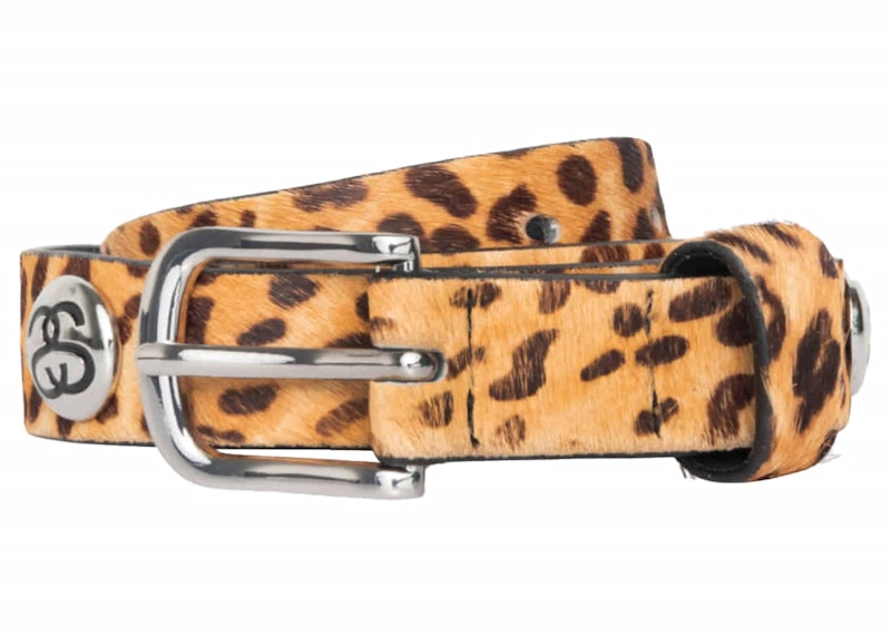 Stussy SS Link Studded Belt Hairy Cheetah Print Men s SS24 GB