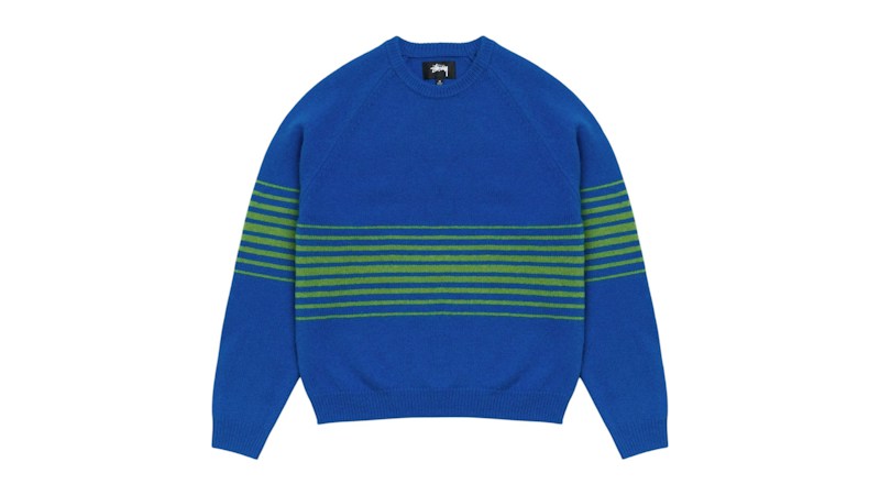 Stussy Shadow Stripe Raglanpullover Blau