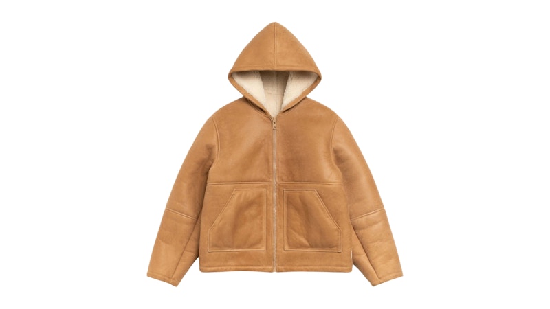 Stussy Shearling Kapuzenjacke Hellbraun