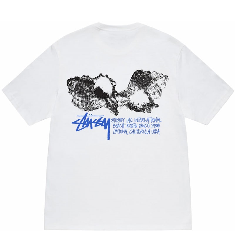 Stussy Shells Tee White Men's SS24 US - Main Image