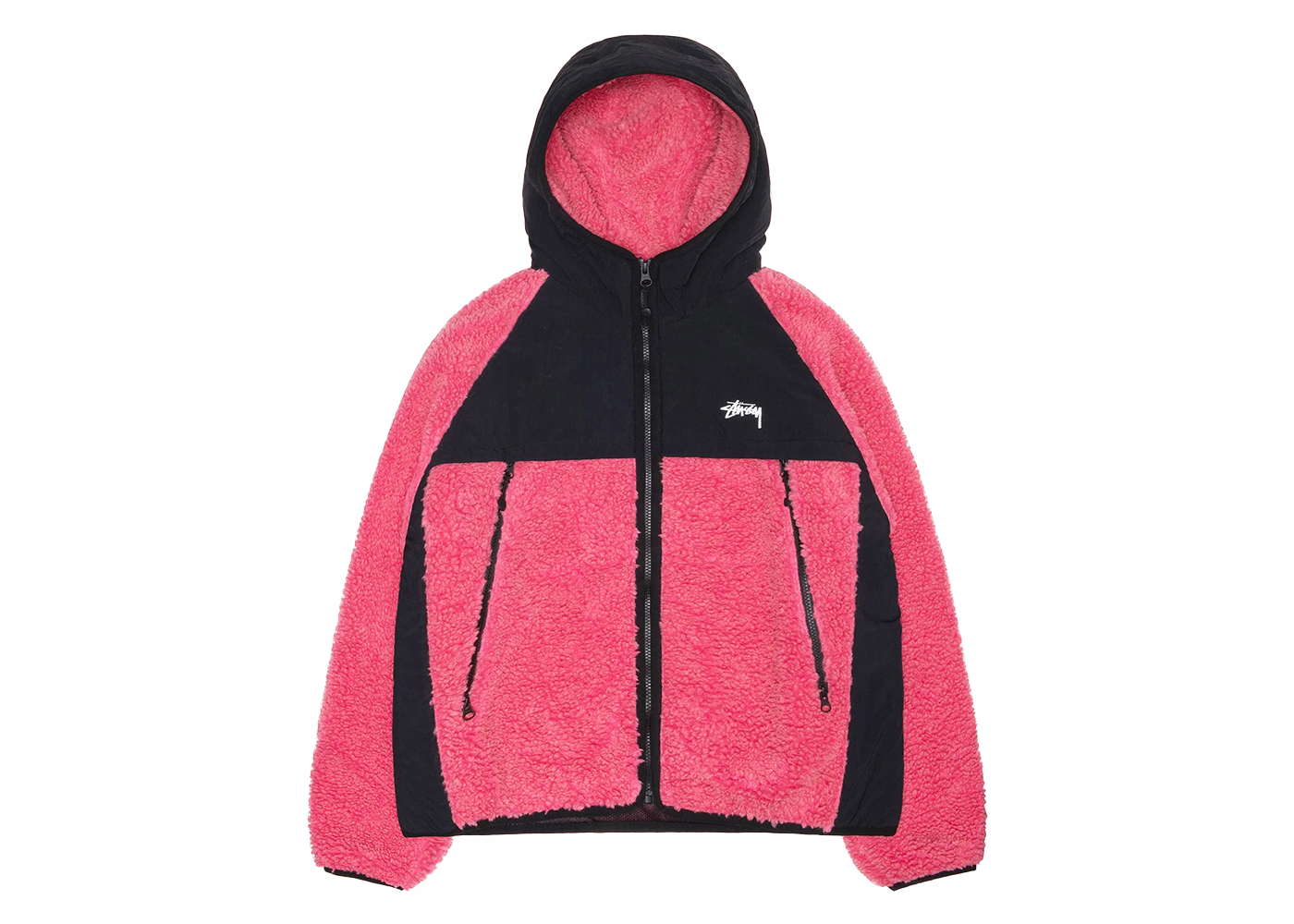 Stussy Sherpa Paneled Hooded Jacket Pink メンズ - SS24 - JP