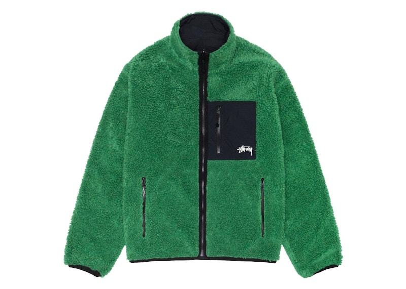 Stussy Sherpa Reversible Jacket Green メンズ - JP