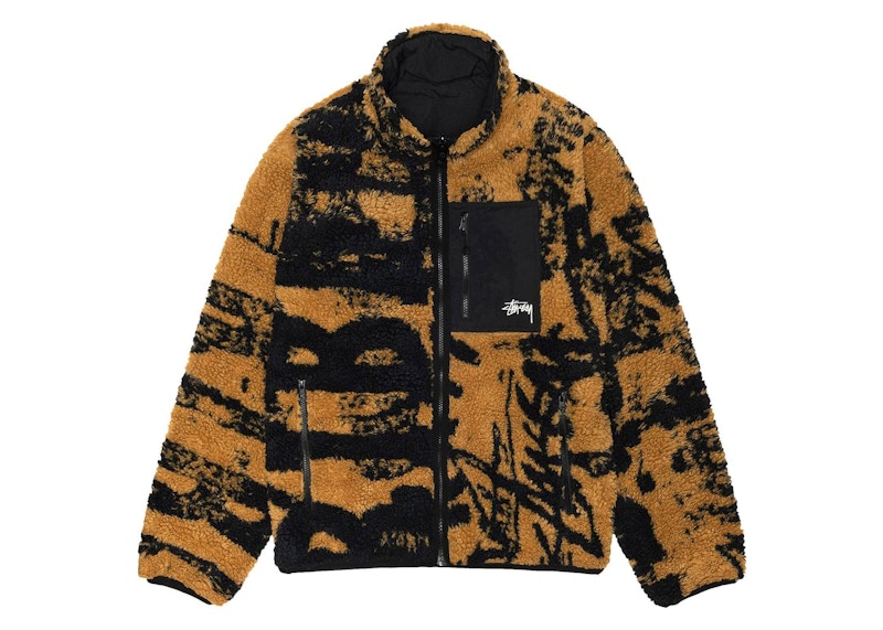 Stussy Sherpa Reversible Stamp Jacket Yellow Men's - US