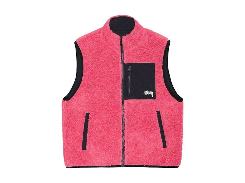 Stussy Sherpa Reversible Vest Pink Men's - FW24 - US