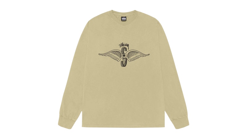 トップス Stussy Skull Wings LS Tee Pigment Dyed Stüssy: Men's Skull Wings Pig. Dyed Long Sleeve T-Shirt