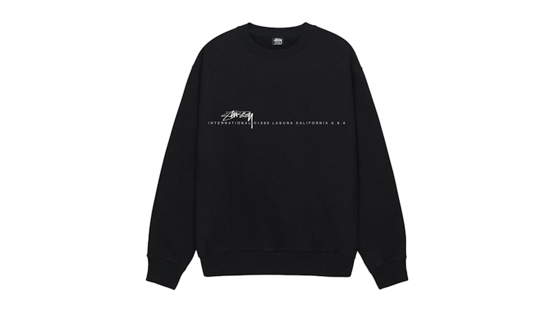 【STUSSY SP25'】Stussy Smooth 80 Crew Stussy Smooth 80 Crew Black Men's - SS25 - US