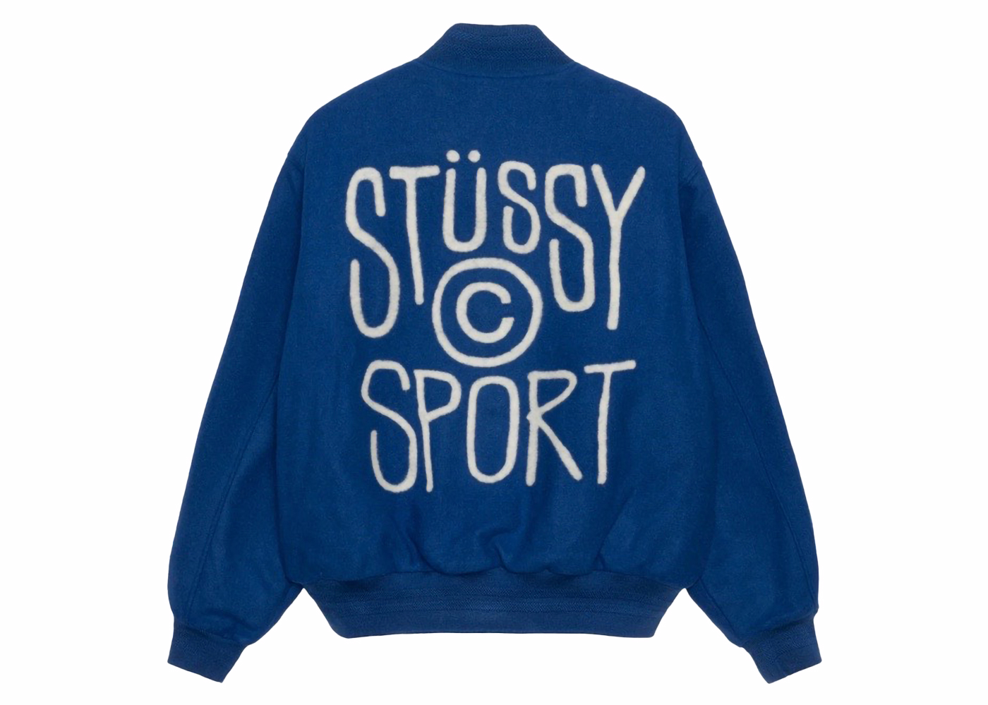 Stussy Sport Melton Varsity Jacket Royal