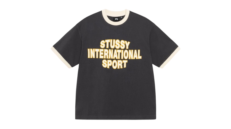 【OLD STUSSY】Stussy California Ringer Tee VINTAGE Stussy Men T-Shirt Large Gray Ringer 90s College LA
