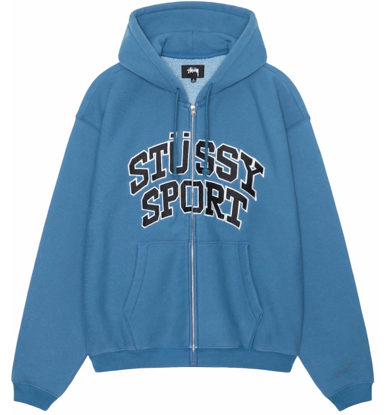Stussy Sport Zip Hoodie Blue Men's SS24 US