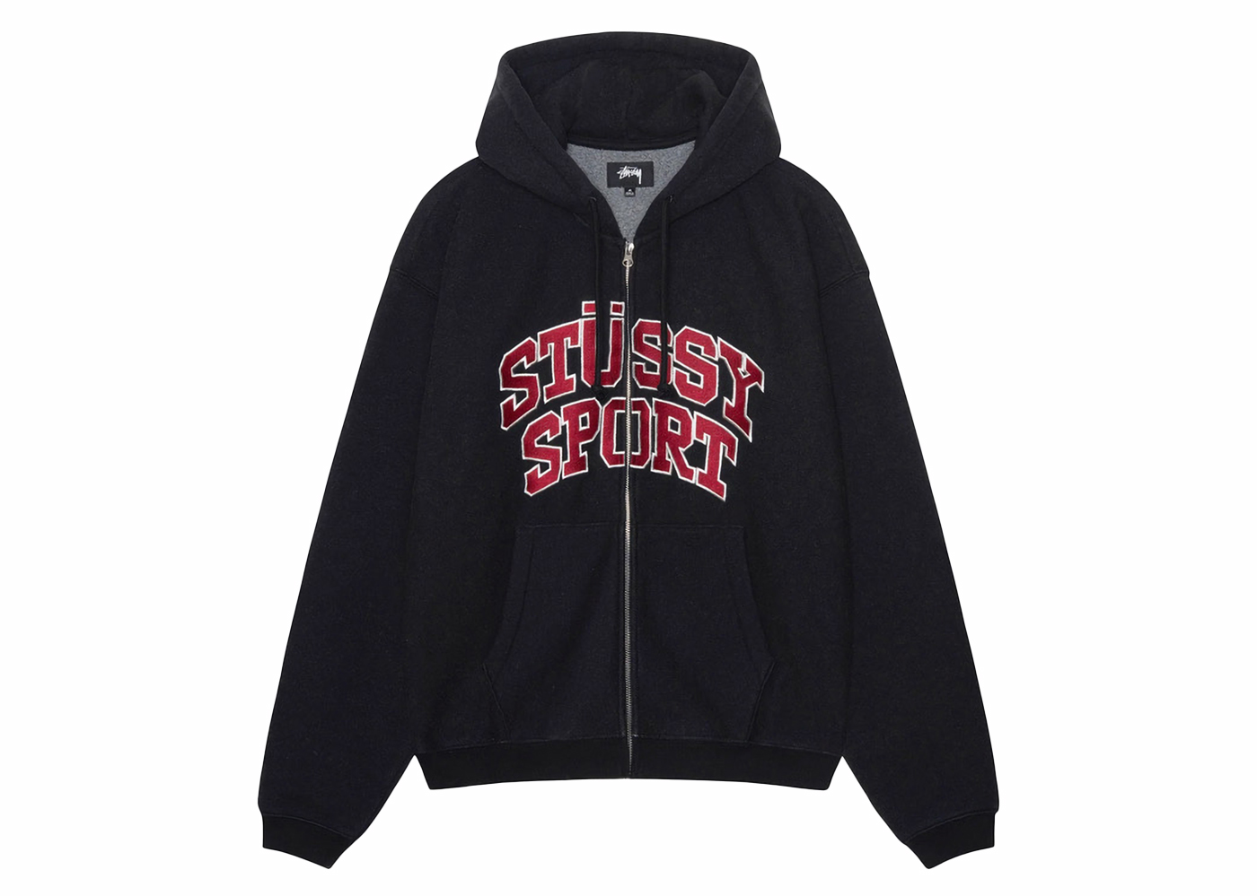 Stussy Sport Zip Hoodie Washed Black メンズ - SS24 - JP