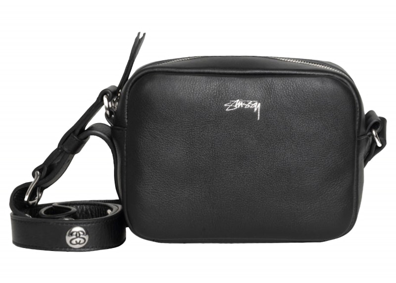 Stussy SS Link Leather Side Pouch Black Men's - FW24 - US