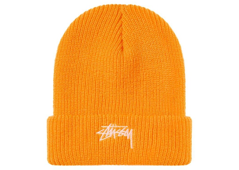 stussy orange beanie