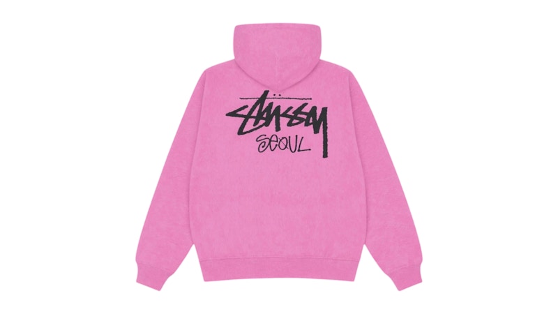 stussy ピンク Stussy Skate Stack Zip Pigment Dyed Hoodie Pink Men's - SS26 - US