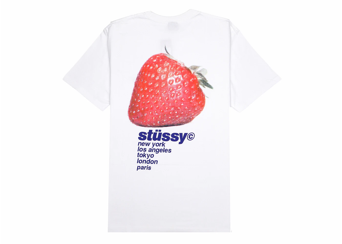 Stussy Strawberry Tee White Men's SS22 US - Main Image