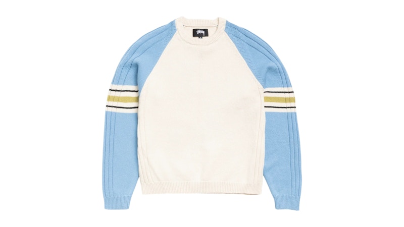 Stussy Stripe Raglan Crew Blue