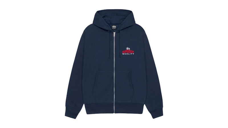 Stussy Superior Quality Zip Hoodie (SS25) Navy Men's - SS25 - US
