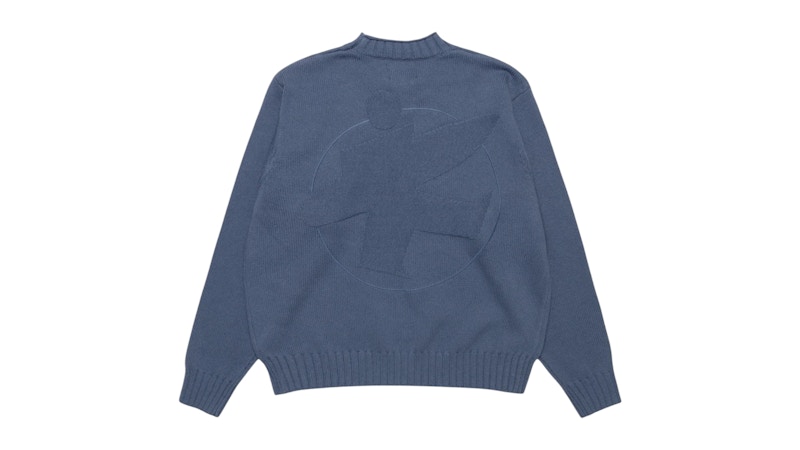 Stussy Surfman Mock Sweater Washed Blue Men's - FW25 - US