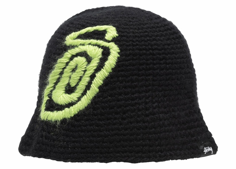 Stussy Swirly S Knit Bucket Hat Black