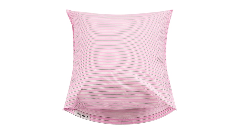 Pre-owned Stussy Tekla Percale Pillow Sham In Pink Stripes