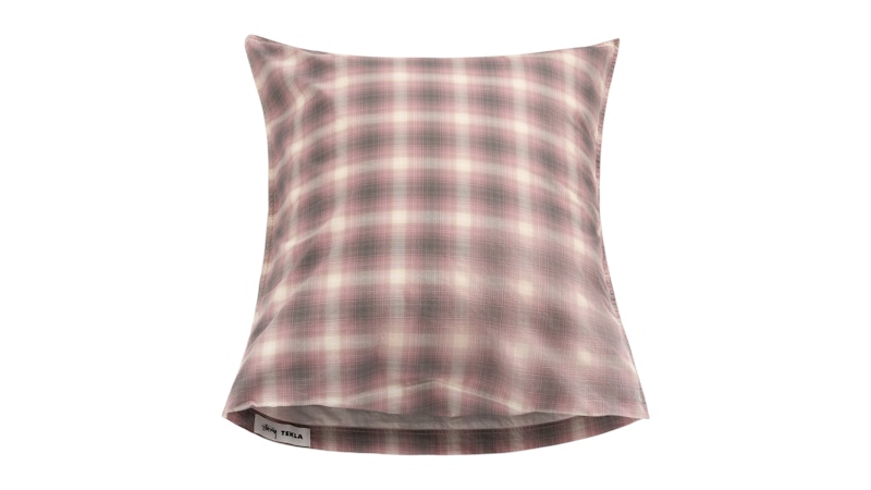 Pre-owned Stussy Tekla Percale Pillow Sham In Red Plaid