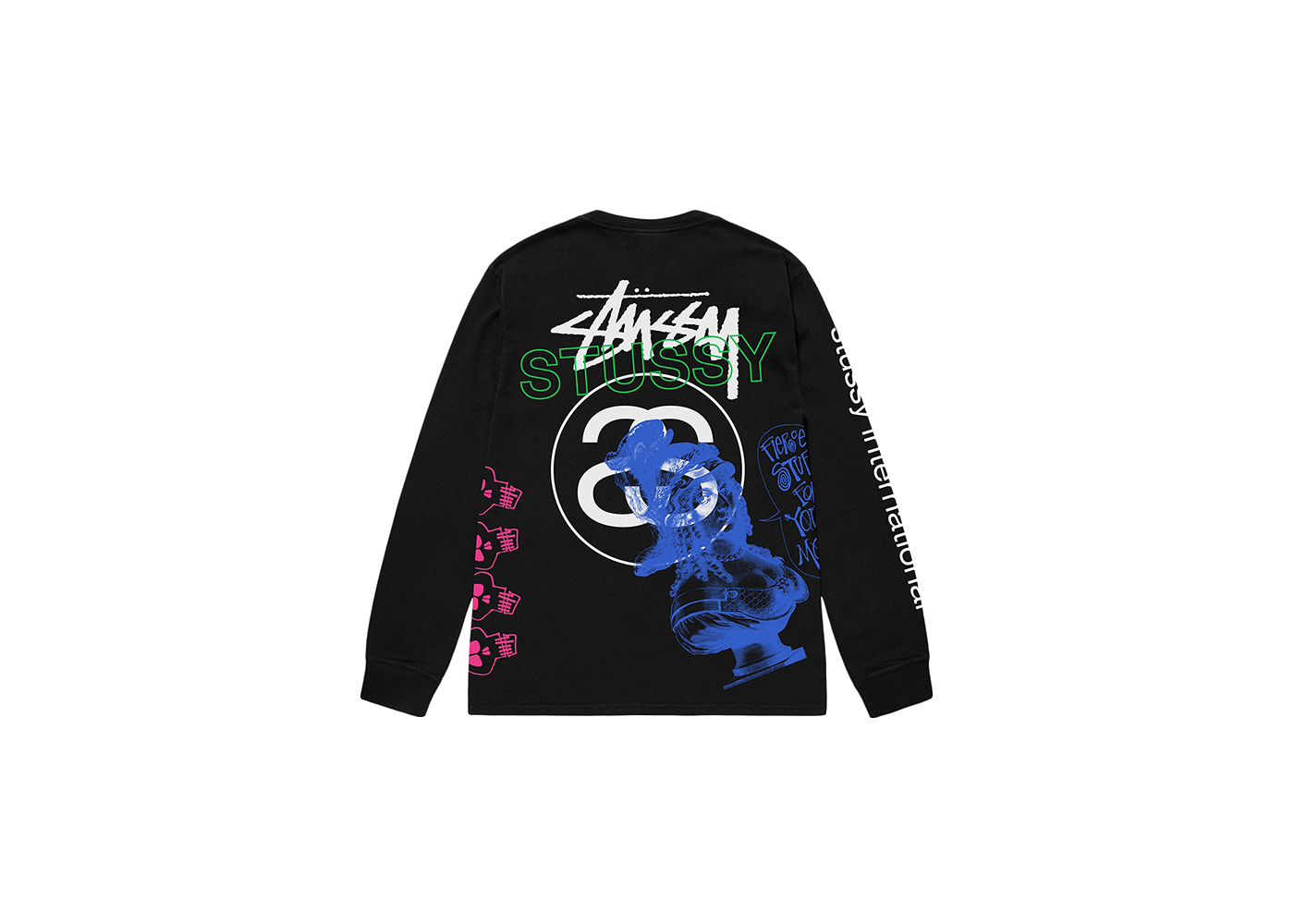 Pre-owned Stussy Test Strike Pigment Dyed Ls Tee Black | ModeSens