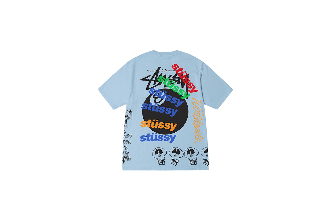 Pre-owned Stussy Test Strike Pigment Dyed Tee Sky Blue