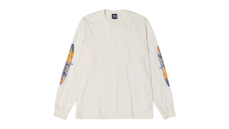 Stussy Two Star L/S Pigment Dyed Tee Natural Men's - FW25 - US