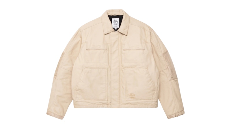 Pre-owned Stussy Men's Utility Work Jacket In Khaki In Brown
