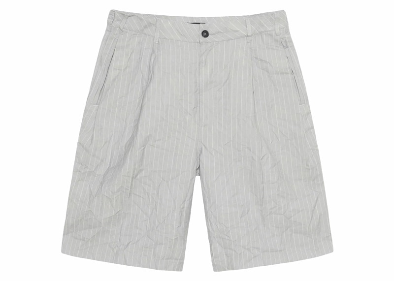 交換無料！ Wrinkled Stripe Pleated Volume Stussy Short Men's Grey パンツ
