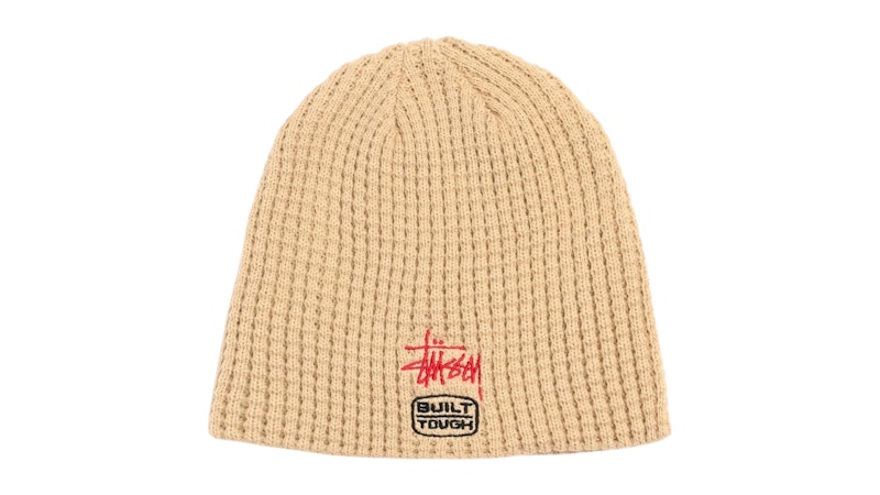 Stussy Waffle Skullcap ベージュカモ Stussy Waffle Built Tough Skullcap Beanie Sand Men's - FW25 - US