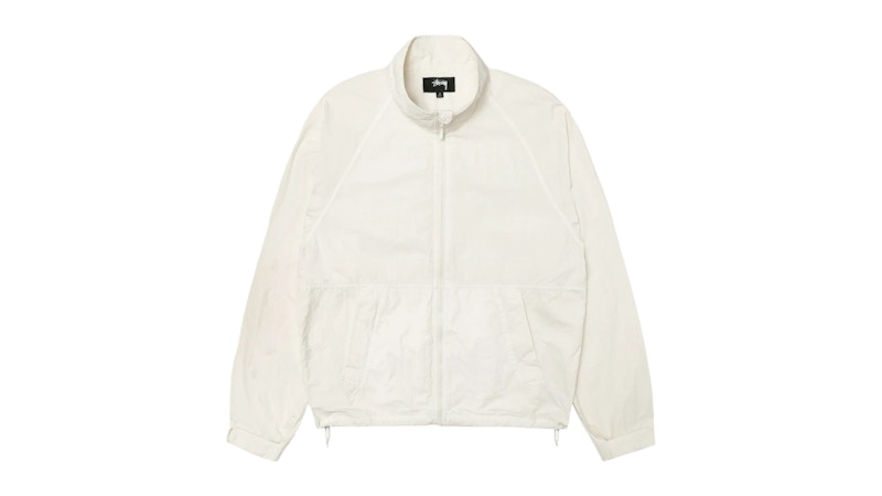 Pre-owned Stussy Men's Warm Up Jacket In Bone In Brown