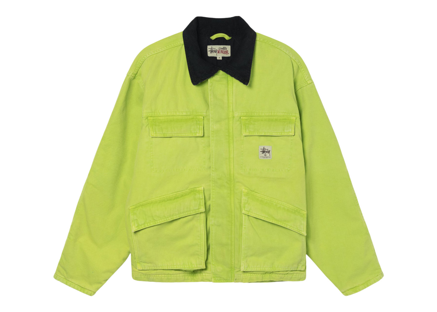 Stussy Washed Canvas Shop Jacket Lime - AW22 - US