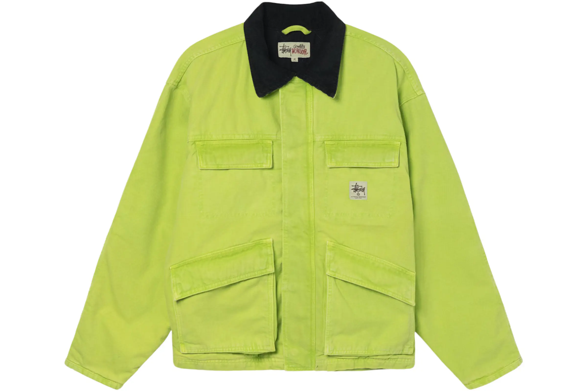 Stussy Washed Canvas Shop Jacket Lime - AW22 - CN
