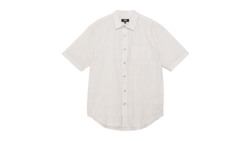 トップス stussy wavy striped short sleeve shirt Stussy Wavy Striped Short Sleeve Shirt Natural メンズ - SS25