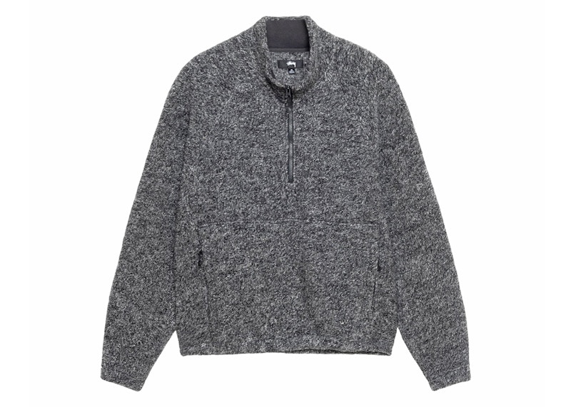 Pre-owned Stussy Men's  Wool Blend Sherpa Mock Neck In Black