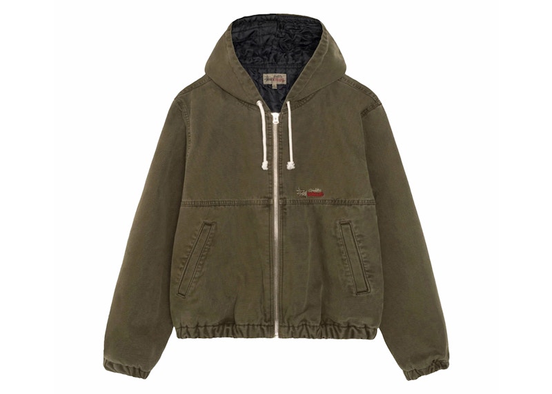 Stussy Work Insulated Canvas Jacket Olive Men's - SS24 - US