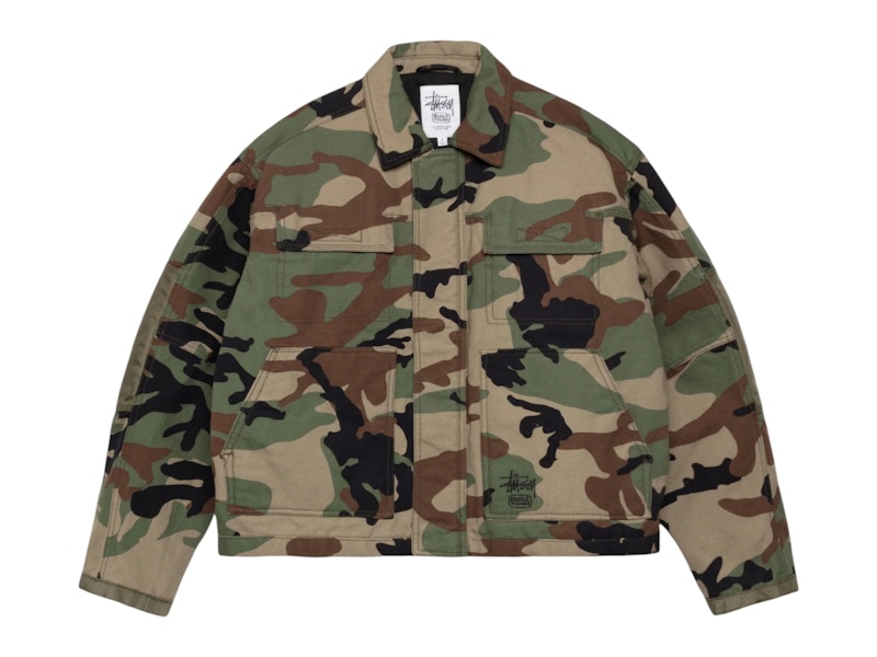 Stussy Workgear Jacket Woodland Camo Men's - US