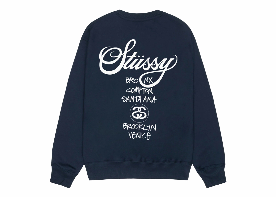 Stussy World Tour Crewneck Navy