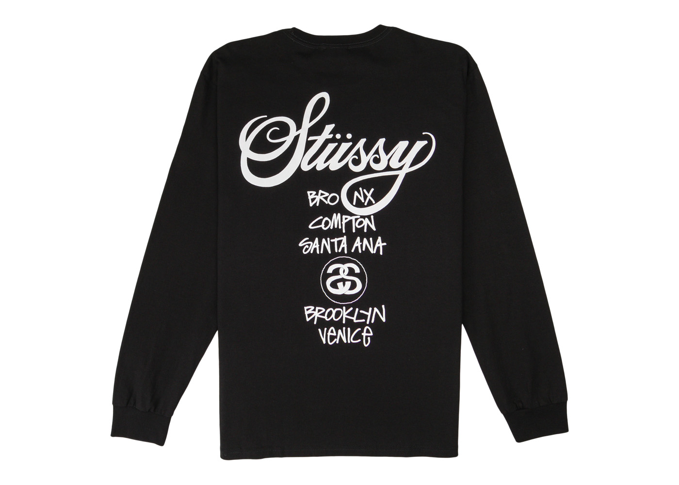 Stussy World Tour L/S T-Shirt Black Men's - SS21 - US