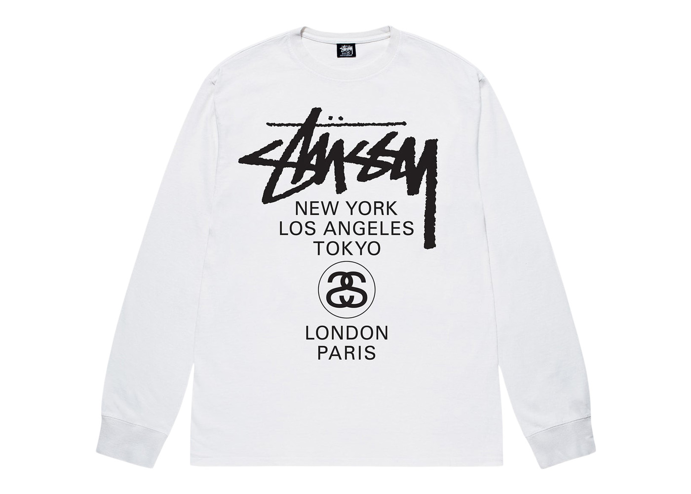 Stussy World Tour L/S Tee White Men's - Permanent Collection - US
