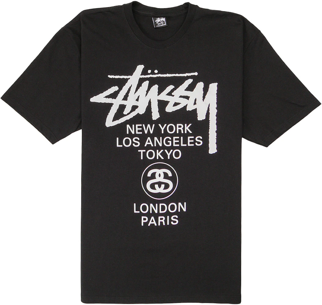 Vintage Stussy New York La Tokyo London Paris Men's T-Shirt Tee