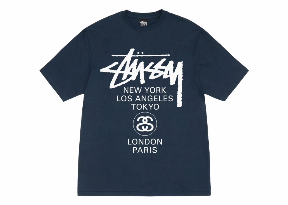 Stussy World Tour L/S Tee White Men's - Permanent Collection - US