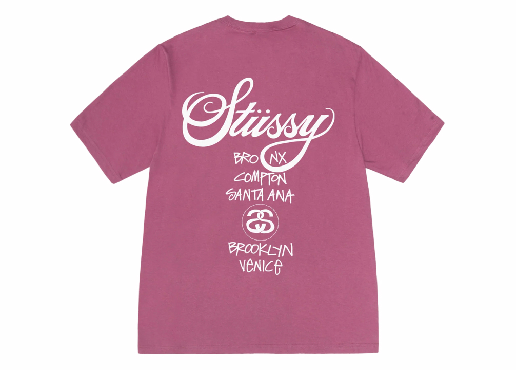 Stussy World Tour T-shirt Berry