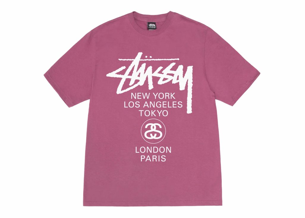 Stussy World Tour T-shirt Berry メンズ - SS24 - JP